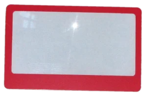 LUPA KIESZONKOWA SOCZEWKA FRESNELA 8,5x5,5cm RED