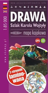 2021 MAPA TURYSTYCZNA DRAWA SZLAK KAJAKOWY KAROLA WOJTYŁY LAMINOWANA