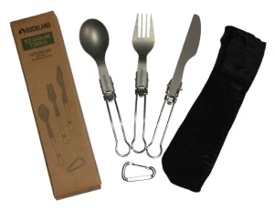 ROCKLAND ZESTAW SZTUĆCÓW SKŁADANYCH NIEZBĘDNIK TURYSTYCZNY TITANIUM TOOLS