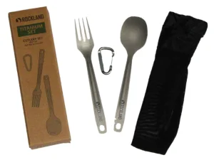 ROCKLAND ZESTAW SZTUĆCÓW SKŁADANYCH NIEZBĘDNIK TURYSTYCZNY TITANIUM SET
