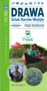 2018 MAPA TURYSTYCZNA DRAWA SZLAK KAJAKOWY KAROLA WOJTYŁY