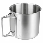 TURYSTYCZNY KUBEK STALOWY ZE SKŁADANYMI RĄCZKAMI 350ml