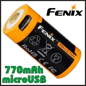 AKUMULATOR FENIX ARB-L16UP 16340 RCR123 700mAh 3,6V USB